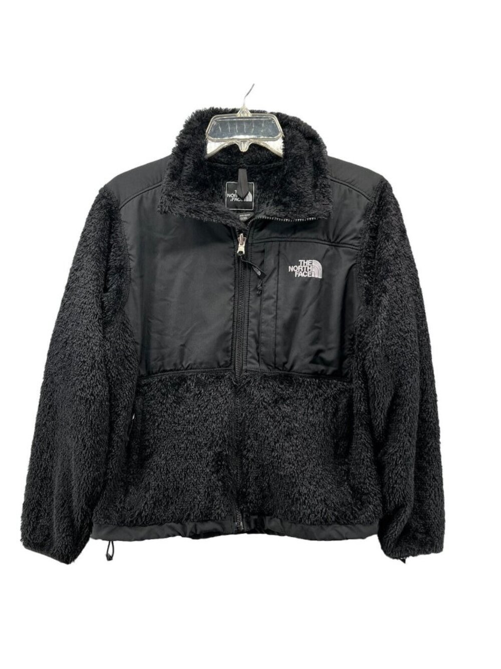 The North Face Women Plush Fleece XS Jacket Black Logo Toggles Polartec